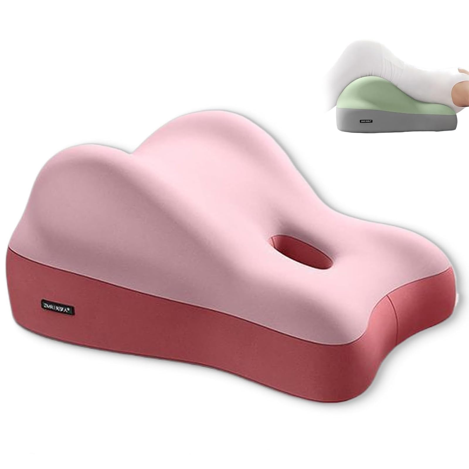 Oreiller de coin mousse à mémoire et coussin ergonomique rose pour couple