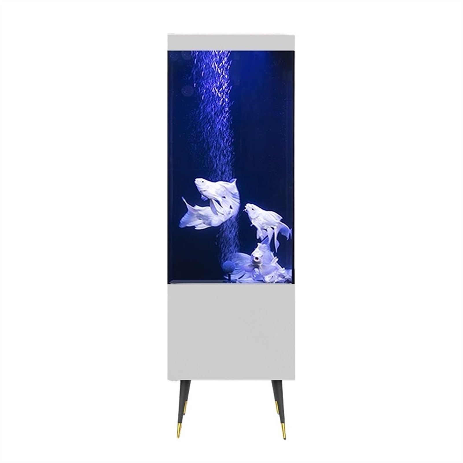 Acquario per Pesci Soggiorno Creativo Ufficio Acquario Soggiorno Casa Pavimento Filtro Posteriore Acquario Acquari(Bianco)