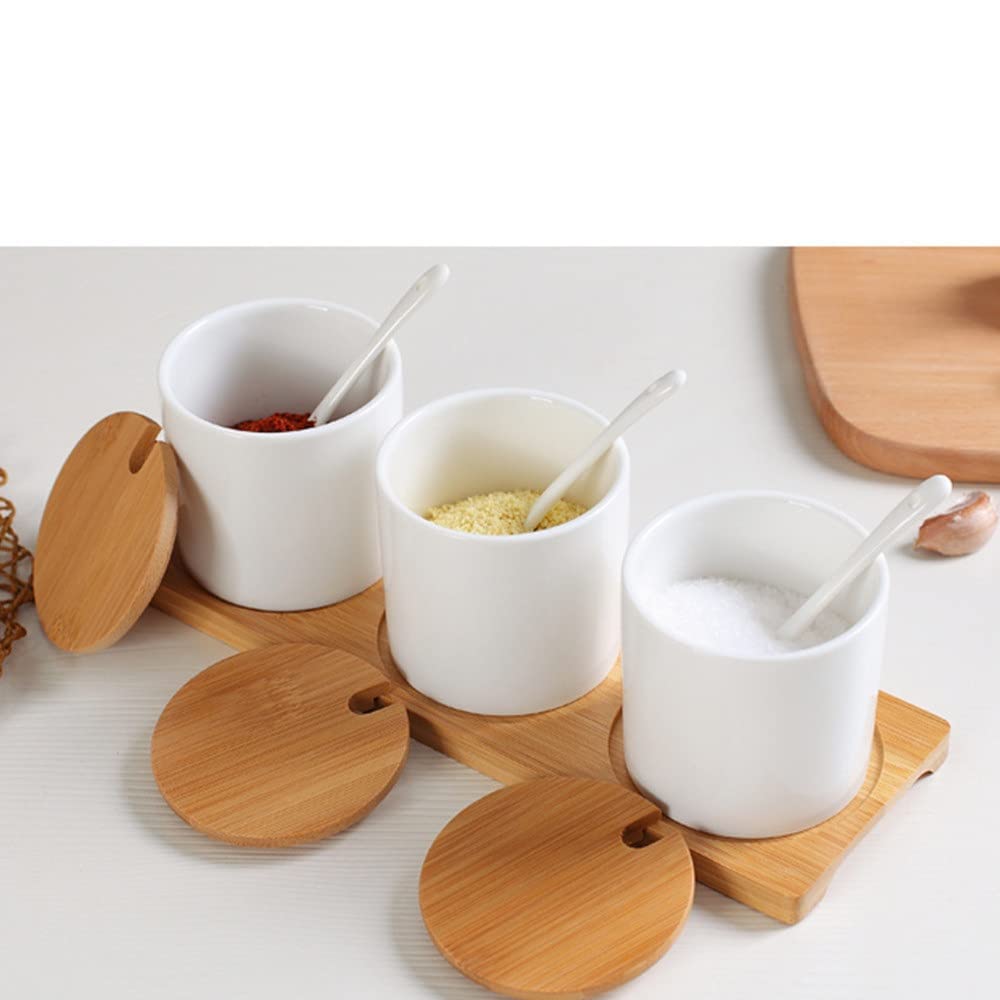 Pojemnik Na Przyprawy, Dozownik Do Przypraw, Pojemnik Na Sól, Ceramiczny Pojemnik Na Przyprawy, Zestaw Do Przypraw, Pojemnik Na Przyprawy,White-One Size