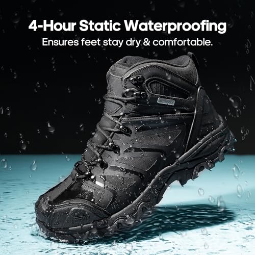 Image of NORTIV 8 Waterproof Work Boots for Men Steel Toe Safety Construction Boots ARMADILLO-STL