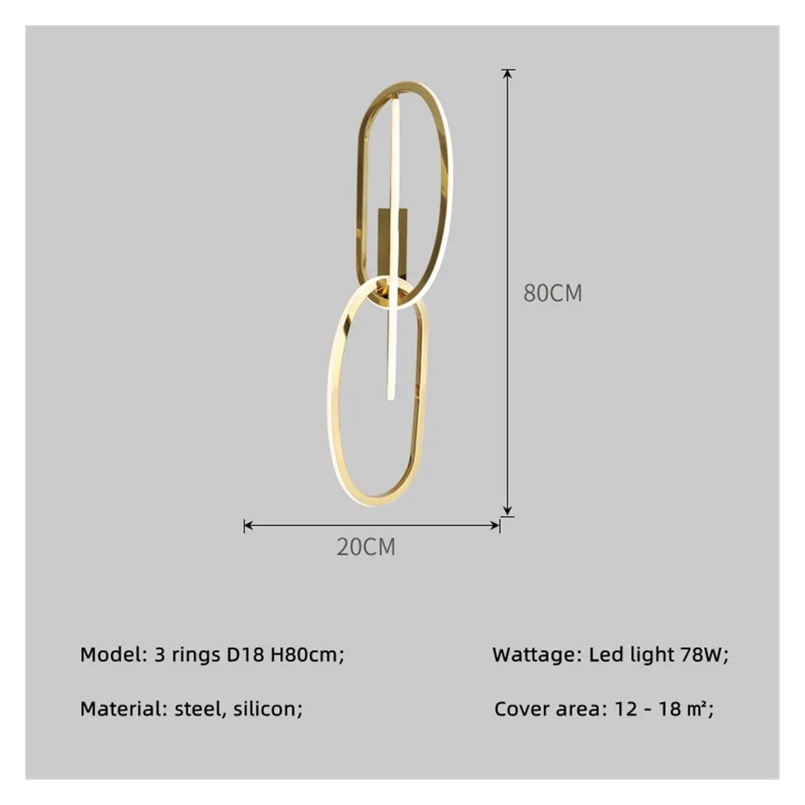 Lámpara Colgante, Lámpara Colgante Led de Acero Polaco Moderna, Lustre, lámpara Oro for escaleras, decoración del hogar, suspendida for Bar, mesita Noche(Wall Lamp H80cm,Changeable)