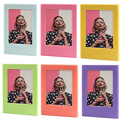 6Pcs Marco, Marcos de Fotos, Marco de Fotos Creativo, Marcos de Fotos de Pared, Marco de Pared de Fotos, Mini Marco de Fotos de Colores, Marco Magnético, Marco de Plástico Rectangular Cover