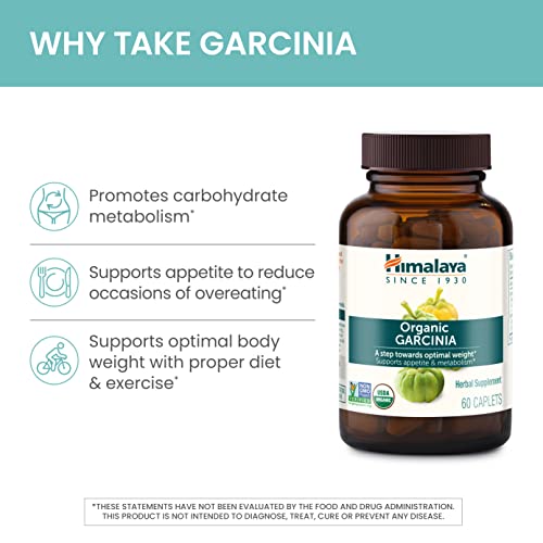 Himalaya Organic Garcinia Cambogia For Weight Loss, Promotes Healthy Body Weight And Metabolism, 600 Mg, 60 Caplets, 1 Month Supply #TOP3