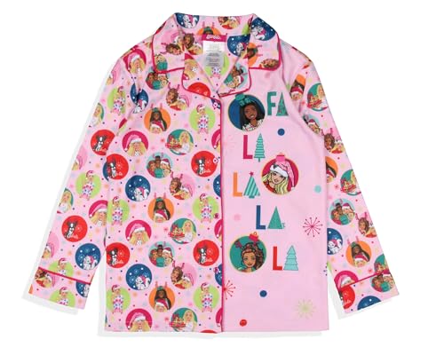 INTIMO Barbie Girls' Christmas Characters FALALALA Santa Snowflake Sleep Pajama Set3
