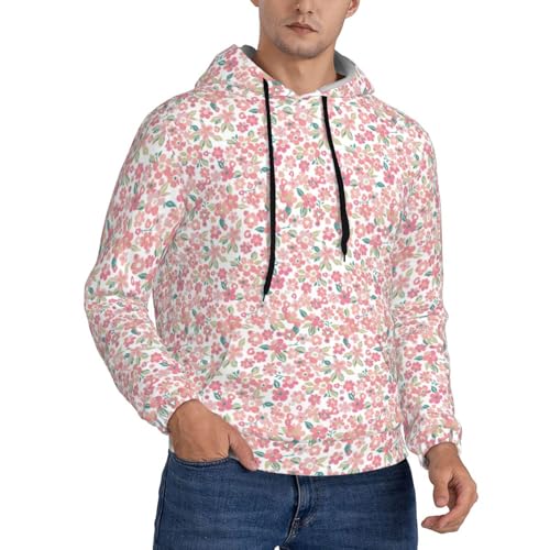 Floral retro style Hoodies for Men, Fashion Graphic Hoodies Pullover Hooded Sweatshirt for Men