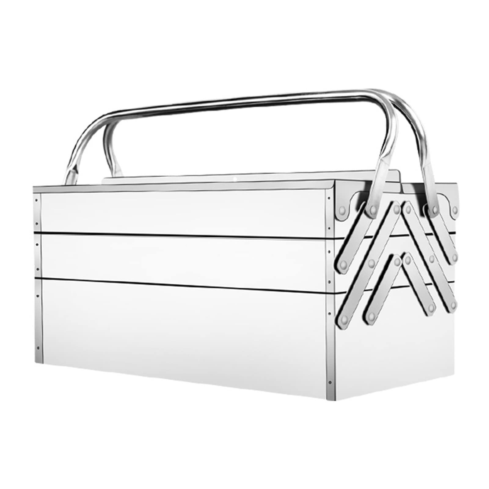 Boîte à Outils en Porte-à-faux en Acier Inoxydable, 3 Couches 5 T pour l'entretien Automobile, Solution de Stockage en Métal Pliable Portable (460)