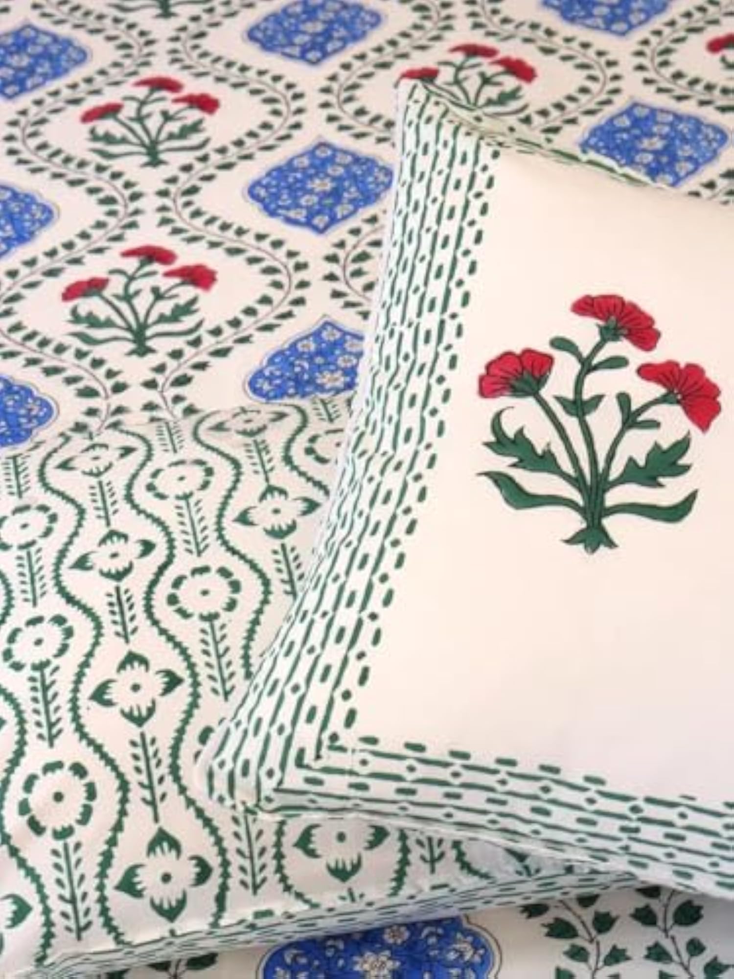 Handblock Printed Baghiya Percale Cotton Bedsheet