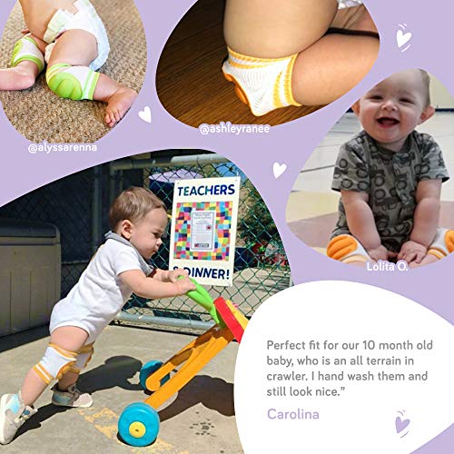 Baby Knee Pads for Crawling (3 Pairs) - Adjustable Breathable Waterproof Safety Protector for Babies, Toddlers, Infants, Boys, Girls, Kids