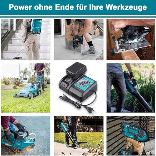 Ersatzakku für Makit Akku 18V 2X 5500mAh Ersatzakku Kompatibel mit 18V Akku mit DC18RC Ladegerät Kompatibel mit BL1860 BL1860B BL1850 BL1850B BL1840 BL1830 BL1820 LXT400