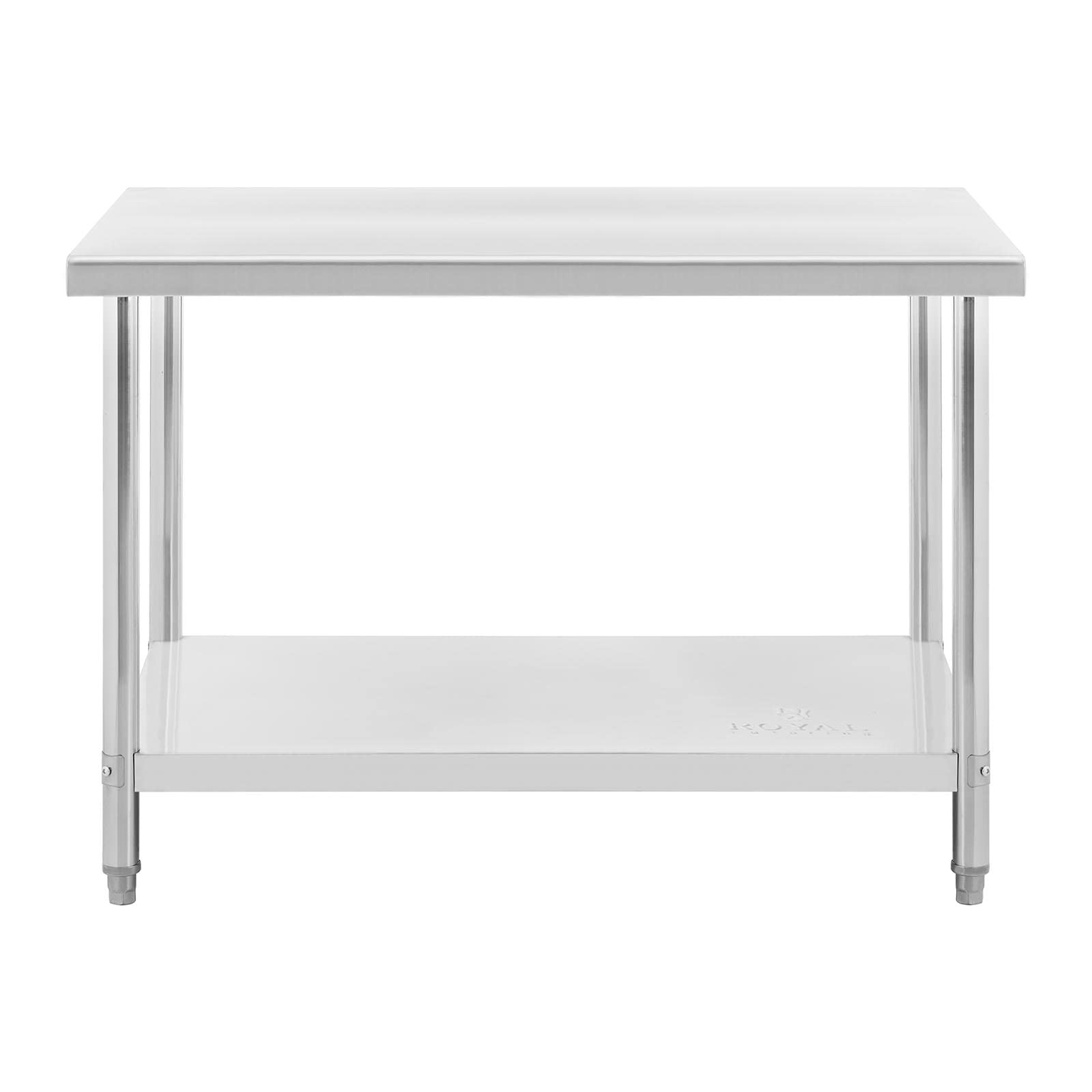 Royal Catering RCAT-120/70-NW Arbeitstisch Edelstahl Küche Edelstahltisch 120 x 70 cm höhenverstellbar