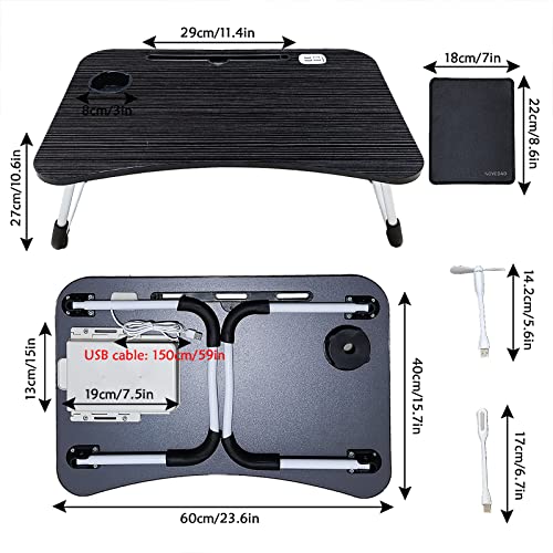 Laptop Desk,Lap Desk, Foldable Desk Bed Tray, Lap Desk For Bed With Usb Charge Port/Cup Holder/Storage Drawer For Multi-Function Notebook Stand For Working,Reading #TOP4