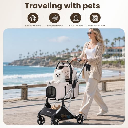 Beberoad Pets T3 Pro Poussette pour chien Beige – vue 7