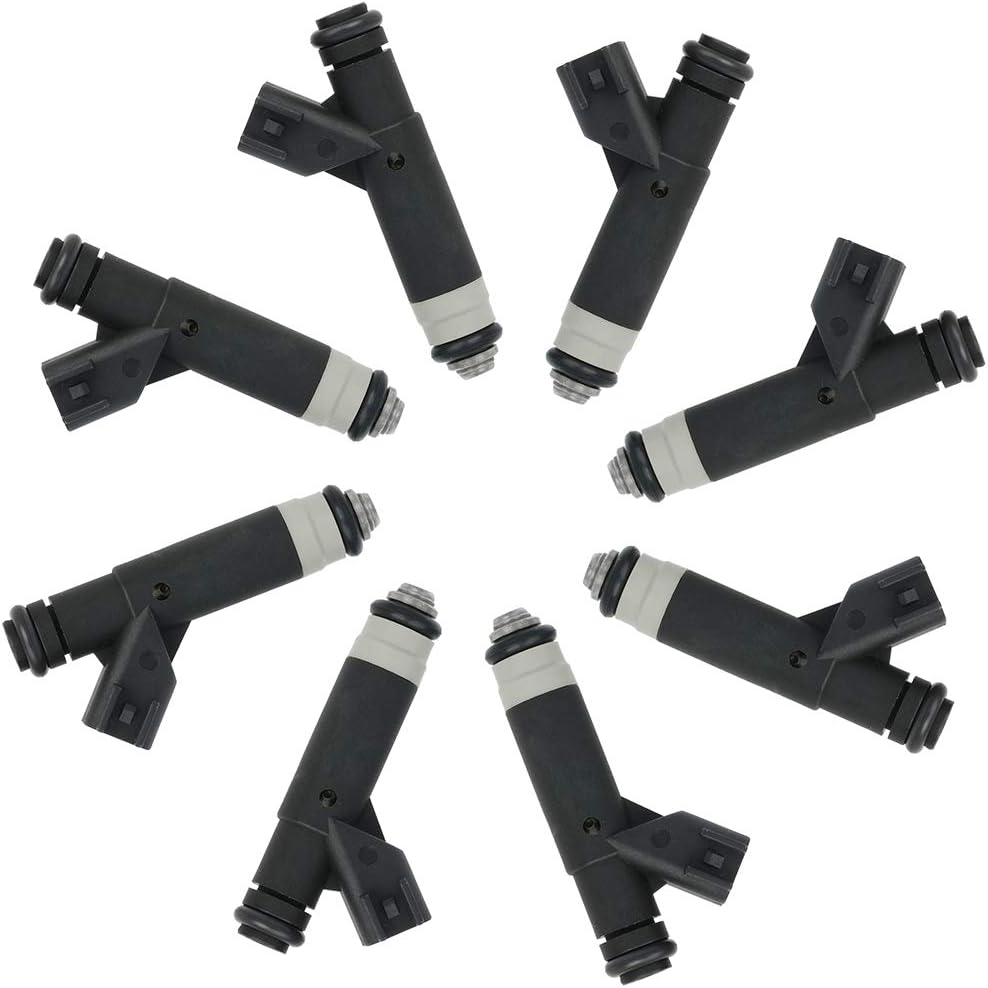 SCITOO 8Pcs 4 Holes Fuel Injector Fit for 2004-2009 for ford for E-150, for 2004-2005 for ford for E-150 Club Wagon, for 2004-2009 for ford for E-250 4L3E-9F593-B4C