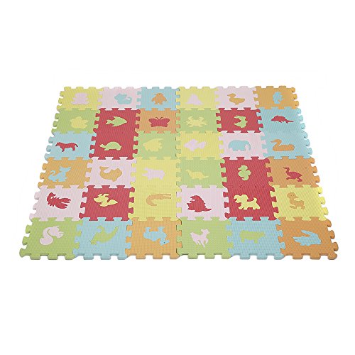 36-teiliges Puzzleteppich, Schaumstoff, mit Tiermotiven, Baby-Spielzeug, Lernspielzeug, Sicherheit, Boden für Kinder, Kleinkinder (36 Teile/Tiere)