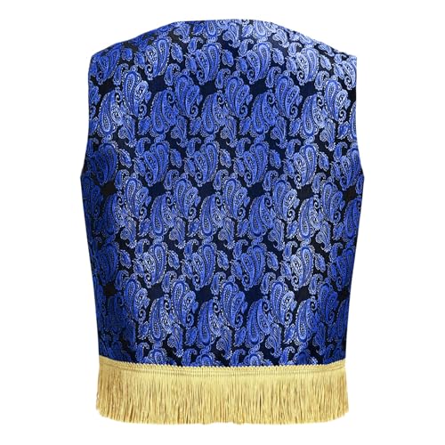 Kids Boys Sleeveless Embroidery Fringe Waistcoat Arabian Prince Open Front Vest Top2