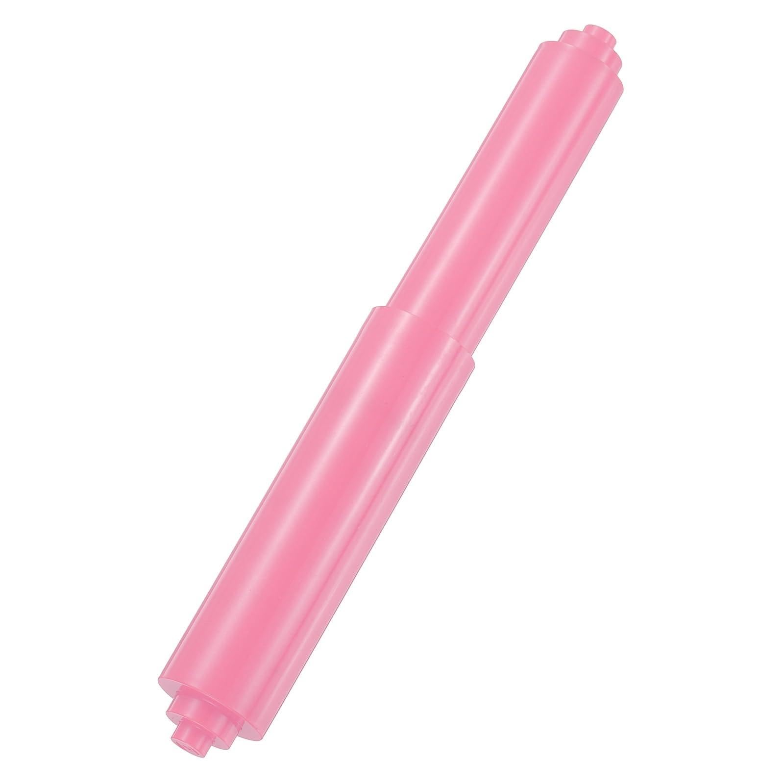 sourcing map 1PCS Toilet Paper Holder Roller, 4.6" to 7" Retractable Bathroom Tissue Roll Holder Toilet Paper Spring Rod Replacement Plastic for Washroom Bathroom, Pink