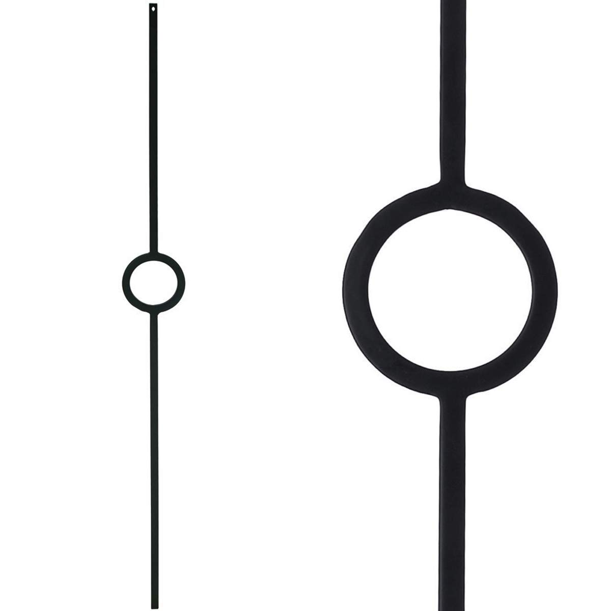 Affordable Stair Parts - Contemporary Single Ring Stair Iron Balusters (Contractor Pack of 10) Modern One Ring Circle Metal Spindles 1/2" x 44" Tall -