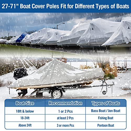 Image of Affordura Extra Tall Boat Cover Support Pole, 27-71 inch, Tripod Base