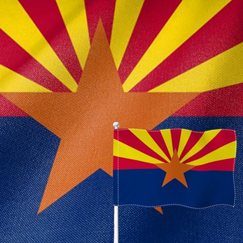 Drapeau Arizona YongFoto aux coutures vives et toile de jute haute durabilité