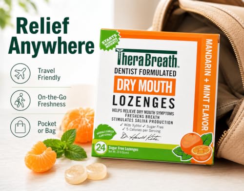 TheraBreath Mouth Wetting Dry Mouth Lozenges, Mandarin Mint, 24 Count - image 5