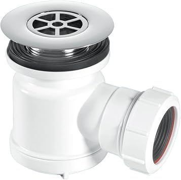 Mcalpine Stw7-R Water Seal Shower Trap Chrome Plated Plastic Flange, White