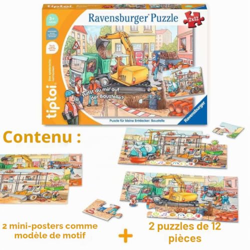 RAVENSBURGER Puzzle tiptoi Baustelle - vue 6