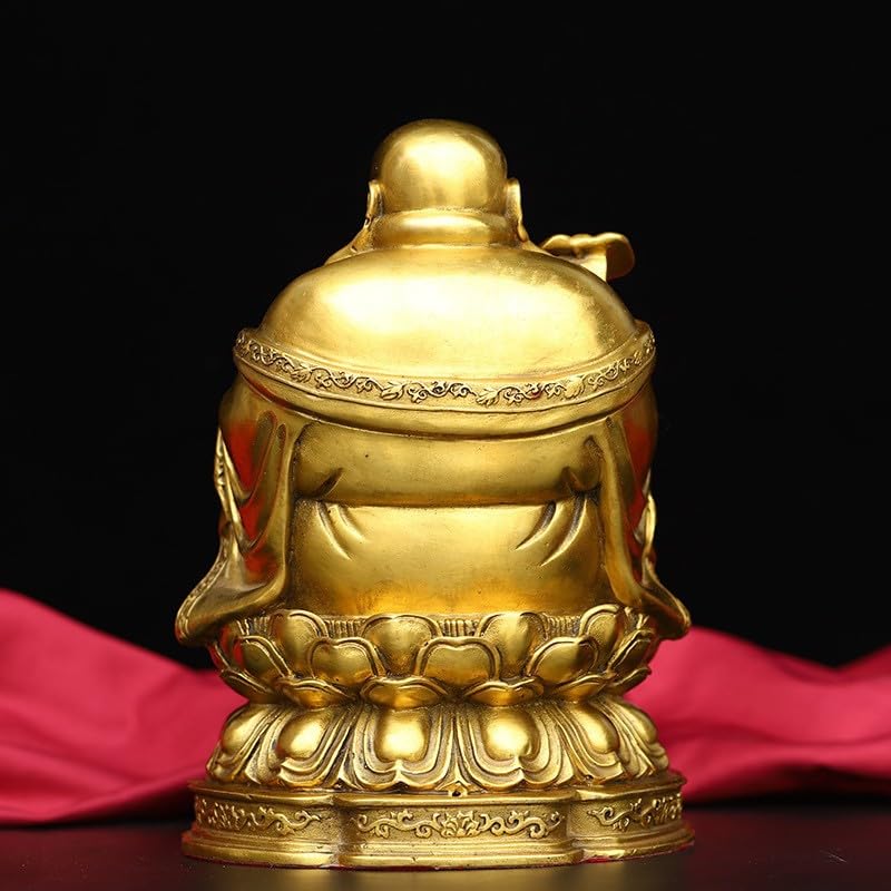 Posąg Buddy Do Medytacji Wewnątrz Dekoracja Mosiądz Posąg Buddy Maitreya Lotos Uśmiechnięty Budda Rzemiosło Ozdoby Dekoracja Domu Statua Medytująca Statua Buddy Rzeźba (M)