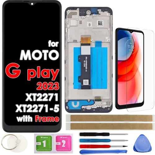 LCD Screen Replacement Touch Display Digitizer Assembly for Motorola Moto G Play 2023 XT2271 XT2271-5 6.5' (with Frame)