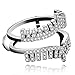 Uloveido Fashion Rings Enhancers for Women White Gold Plated Cubic Zirconia Ring Enhancer for Wedding Engagement Rings Size 8 Y500B