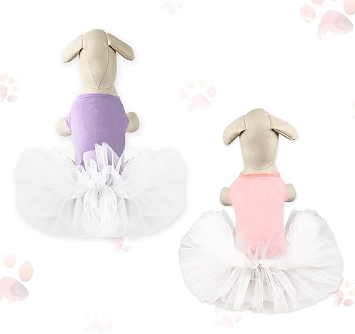 Miniatura 4 de Vestido de boda para perro, falda tutú para perros pequeños, disfraz de encaje para cachorros, ropa formal para bodas, fiestas, vacaciones (rosa y
