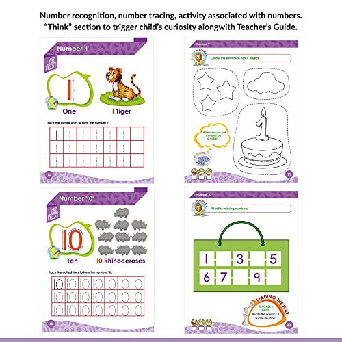 Image of Woodsnipe Tiny Steps - Maths Number Writing Book A | Age 2 to 4 Years | 1 to 20 Number For Homeschooling | Tracing and Writing Practice | Fun Filled Activity for Nursery Kids