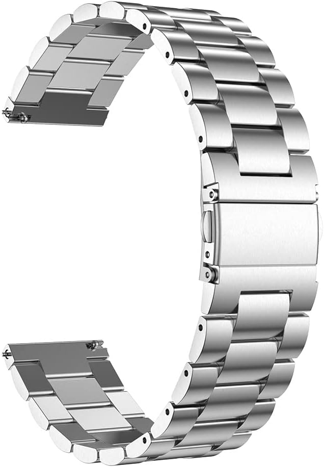 20MM Heavy Metal Chain Strap with Secure Lock Techonology Compatible with Amazfit GTS 2 Mini, Amazfit Bip, Amazfit GTS, Samsung Galaxy Watch & Watches with Lug Size 20mm Only