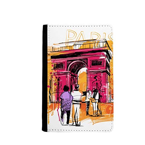 Dessin main passeport porte-monnaie voyage cadeau Paris