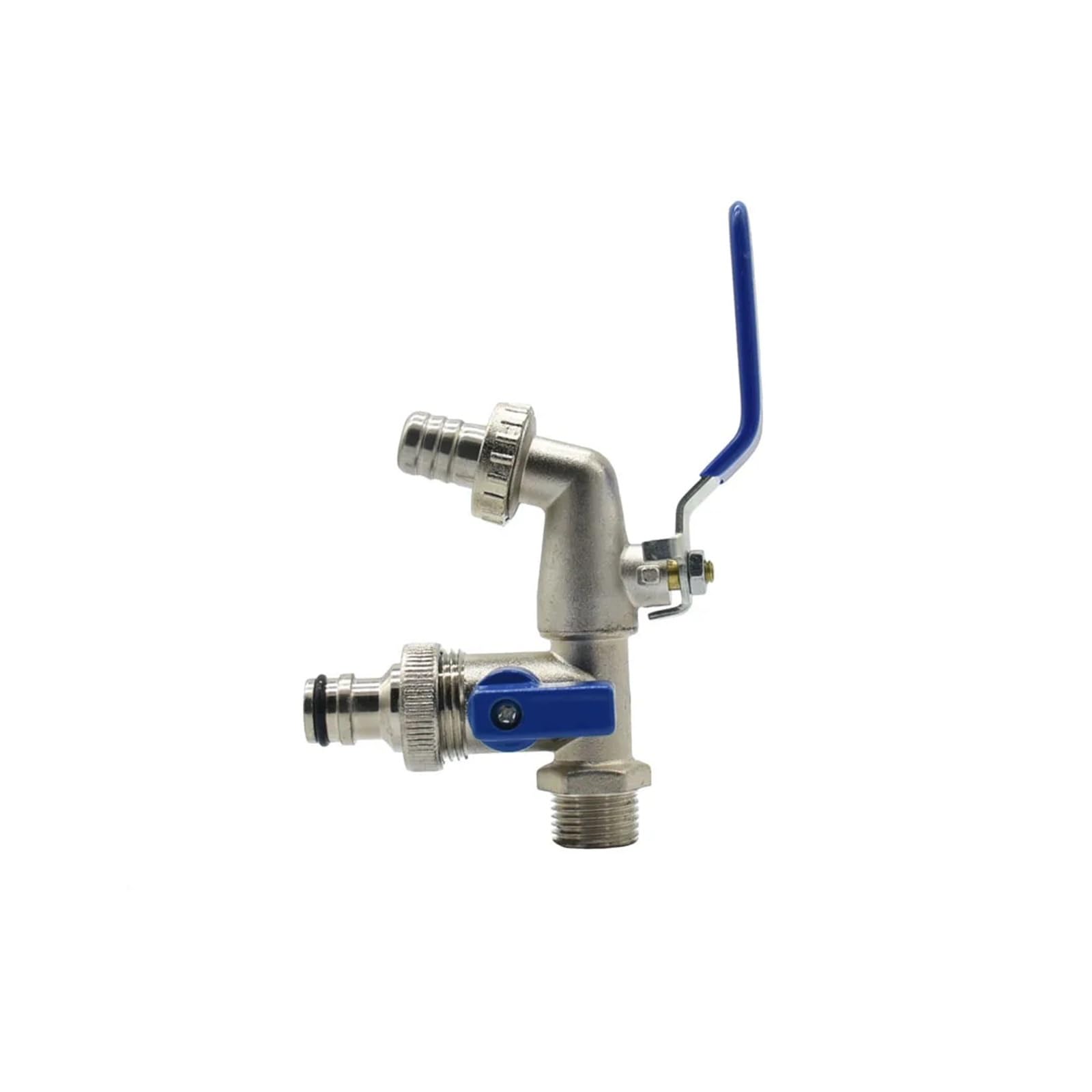 Złącze zbiornika na wodę IBC 1/5.1 cm gwint 2-drożny wąż ogrodowy kran adapter z zaworem kulowym Trwałe akcesoria do nawadniania dla wydajnych rozwiązań nawadniających
