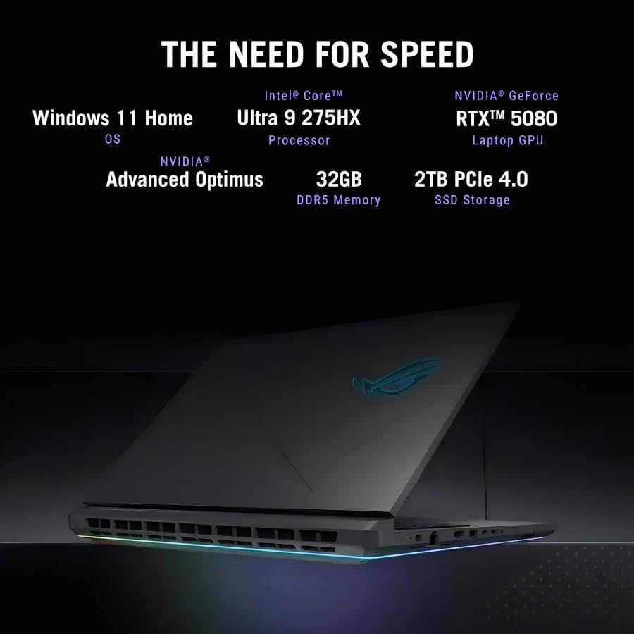 Image of ASUS 2025 ROG Strix G18 Gaming Laptop, Intel 24-Core Ultra 9 275HX(Up to 5.4 GHz), NVIDIA RTX 5080 16GB GDDR7, 18 inch 240Hz 3ms 2.5K Screen, 32GB DDR5, 2TB SSD, Wi-Fi 7, Windows 11 Pro, Accessory Kit