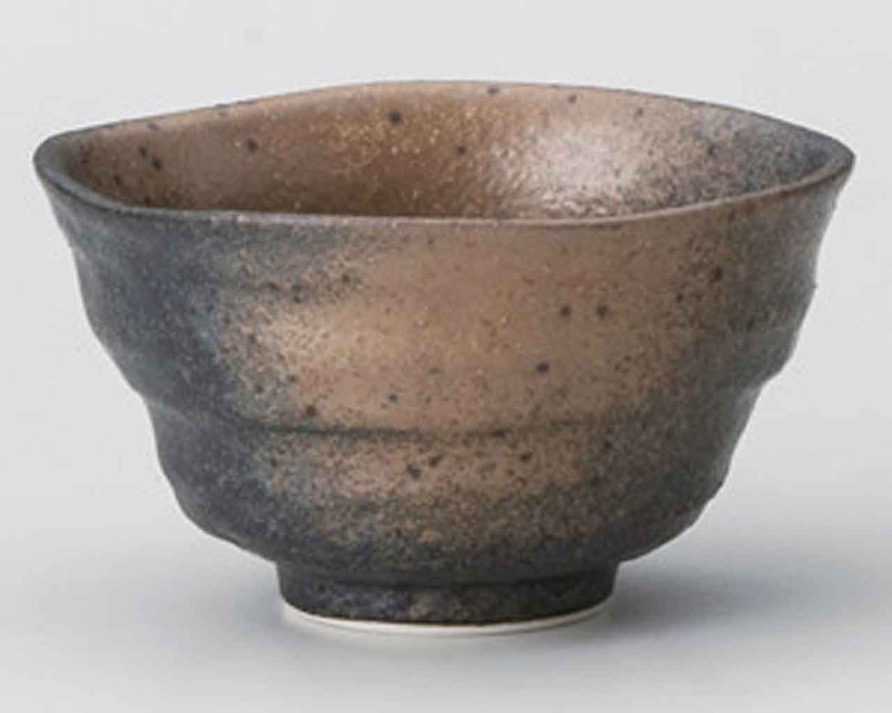 Bizen Rokube 3.7 Inch Set of 5 Japanese Tea Cups Brown Porcelain