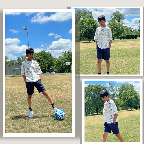 BIG ELEPHANT Kids Shorts, Boys Athletic Shorts with Pockets and Drawstring for Age 4-16 Years2