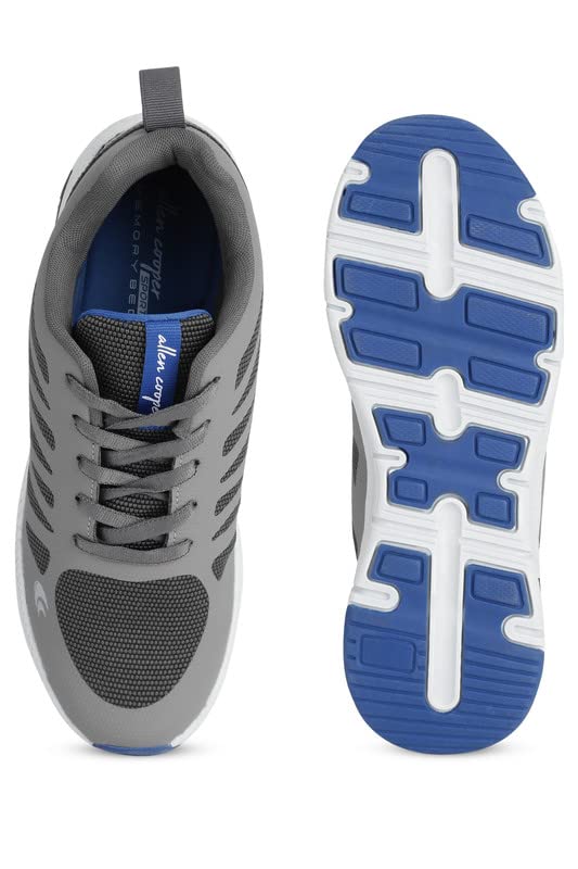 Allen Cooper Training,Road Running,Cricket,Gym,Sports Comfortable Extra Max Cusion with Memory Foam Insole Running Shoes for Men(462 Deepblack/Grey-Sizes 6,7,8,9,10)