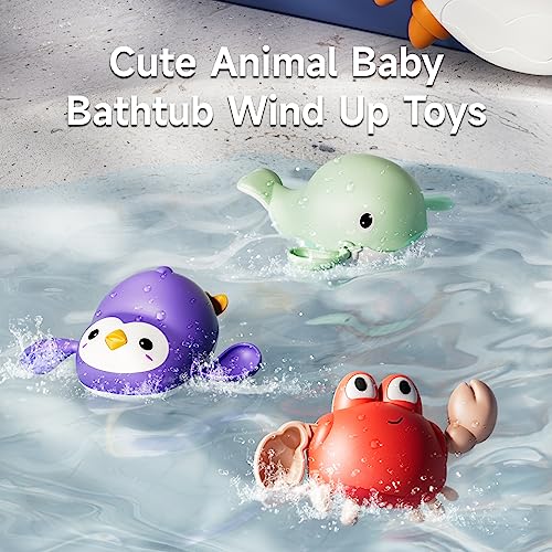 TUMAMA Baby Bath Toy,Bath Bubble Maker Machine with Music,3 Bathtub Wind-Up Toys,Crab Shower Water Toy for Toddlers Kids Boys Grils (Orange) - Thumbnail 6