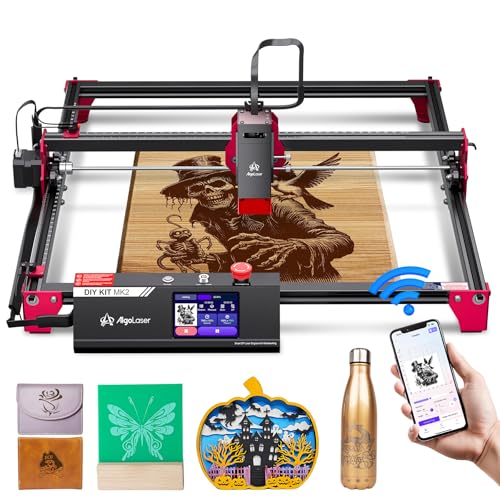 AlgoLaser 10W Laser Engraver Machine: with 3.5" Touch Screen, Hand Drawing/Wireless/SD Card/Offline Engraving, AlgoOS 2.0 Self Developed System for Wood, Acrylic, Leather