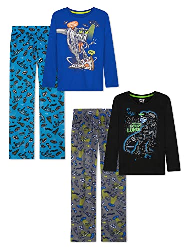 Sleep On It Boys Fleece Pajama Set Soft Kids Sleepwear Long Sleeve Tops & Pants Warm Boys PJs Sizes 4-14