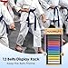 OGANAZI Taekwondo Belt Display Rack, Dust-Free Karate 12 Belts Holder with Trophy Rack, Wooden Hanging Martial Arts Band Display for Taekwondo, Karate, BJJ Learners