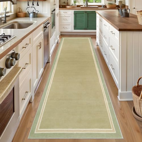 Alfombra de pasillo 50x500 verde con base antideslizante duradera para entrada e interior 3