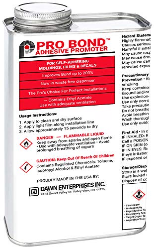 Dawn Enterprises Pro Bond Adhesive Promoter for Vinyl Wraps Window Tint Automotive Molding - 32 oz Can