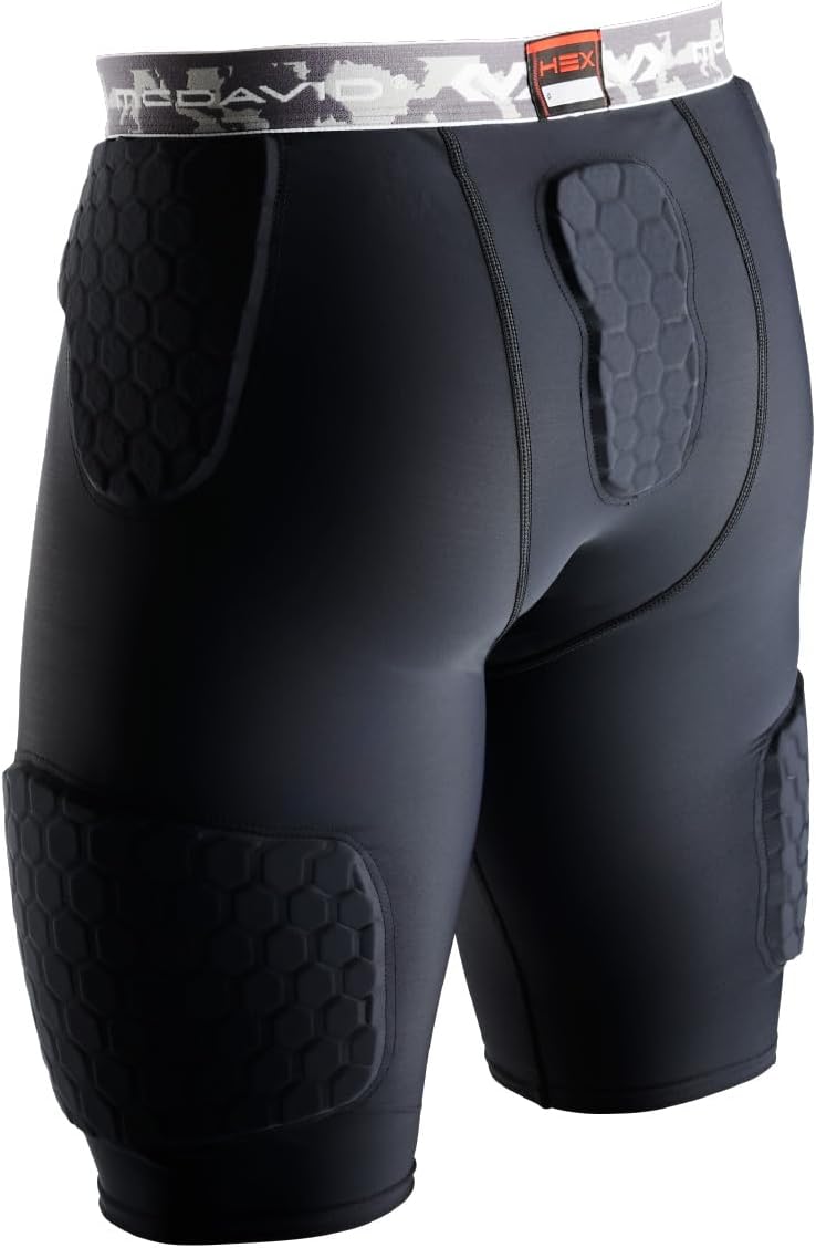 McDavid Compression Padded Shorts with HEX, Hip, Tailbone, Thigh Pads - Girdle Tights for Football, Hockey, Basketball-Unisex - Image 7