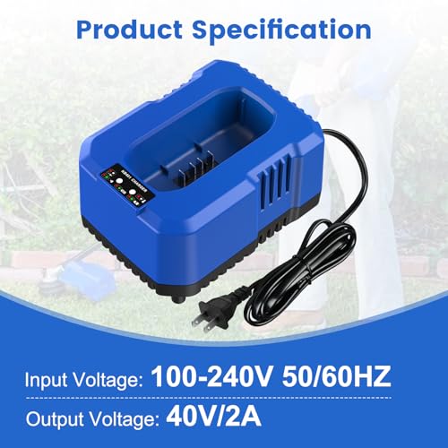 Replacement for Kobalt 40V Battery 4.0Ah 1Pack with Charger Kit, Station for 40V Max Battery Chargers KRC60-06, KRC40-06, KRC840-03, Compatible with Kobalt 40V Cordless Power Tools - Image 4