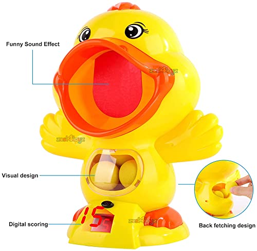 Image of Zest 4 Toyz Kids Shooting Target Game Toy with Duck Design Blaster Guns Soft Foam Balls with Electronic Target with LCD Score Record Sound 12 Soft Foam Balls Toys for Kids 3-10 Years Old (Yellow)