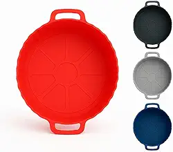 Kit 2 Formas de Silicone para Air Fryer Reutilizáveis com Alça | Antiaderente, Resistente ao Calor, Uso em Forno e Micro-ondas | Fácil de Limpar e Ecológico