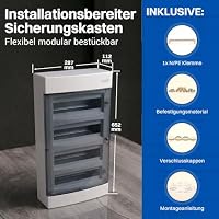 Intratec Sicherungskasten Aufputz 4 reihig – IP40 Verteilerkasten Aufputz Gehäuse für 48 Module mit transparenter Tür für einfache Installation Zuhause & Gewerbe – 652 x 287 x 112 mm – Ansicht 3