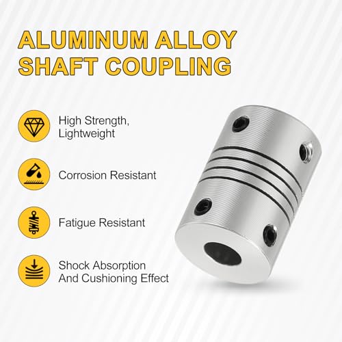 QUARKZMAN 4 Stück Flexible Kupplungen 5mm Bis 6mm Aluminiumlegierung Verbindungsstück Flexible Wellenkupplungen Motor Kupplung Für 3D Drucker CNC Maschine Motor Encoder D16 x L23mm